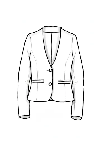 Collarless Single-Breasted Suit